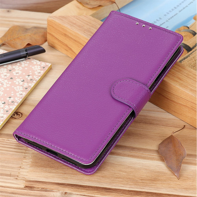 Housse iPhone 13 mini Portefeuille Support Litchi