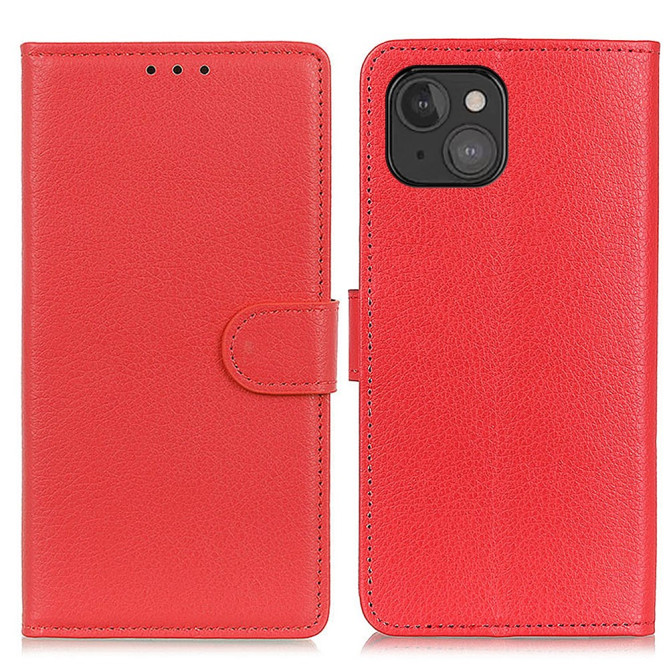Housse iPhone 13 mini Portefeuille Support Litchi