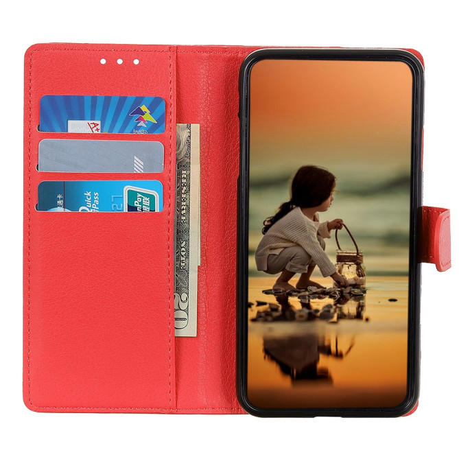 Housse iPhone 13 mini Portefeuille Support Litchi