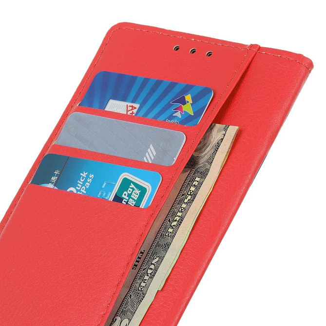 Housse iPhone 13 mini Portefeuille Support Litchi