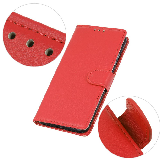 Housse iPhone 13 mini Portefeuille Support Litchi