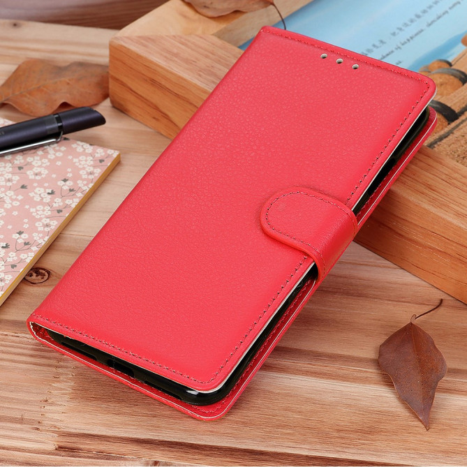 Housse iPhone 13 mini Portefeuille Support Litchi