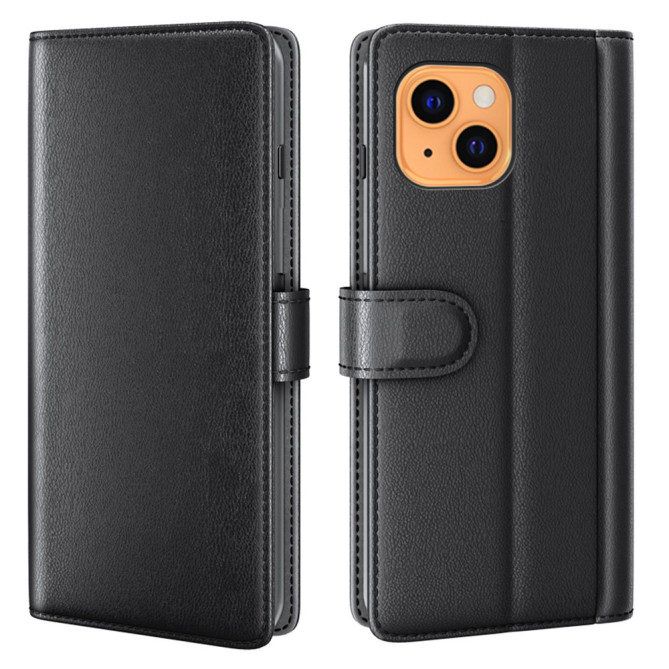 Housse iPhone 13 mini Portefeuille Support Cuir Véritable
