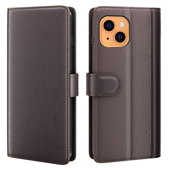 Housse iPhone 13 mini Portefeuille Support Cuir Véritable