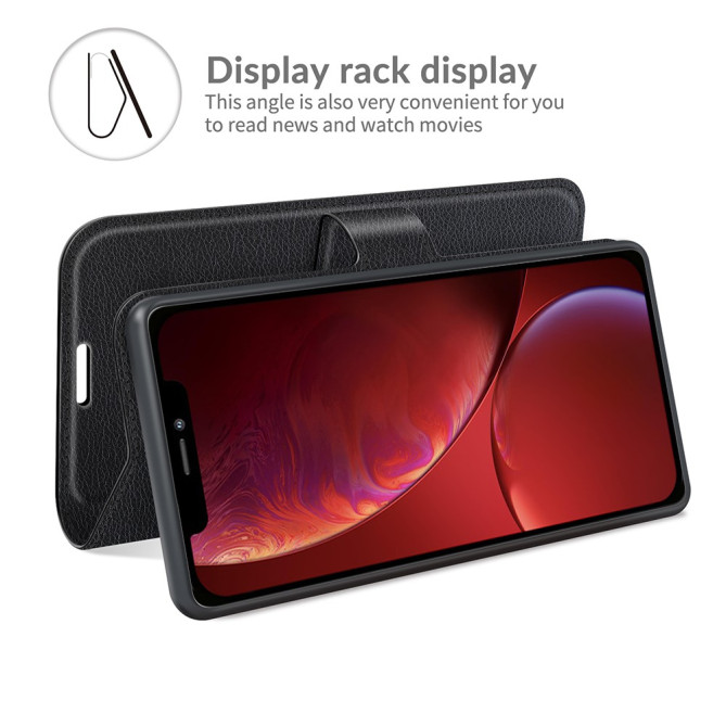 Housse iPhone 13 mini Portefeuille Support Litchi Modèle 3