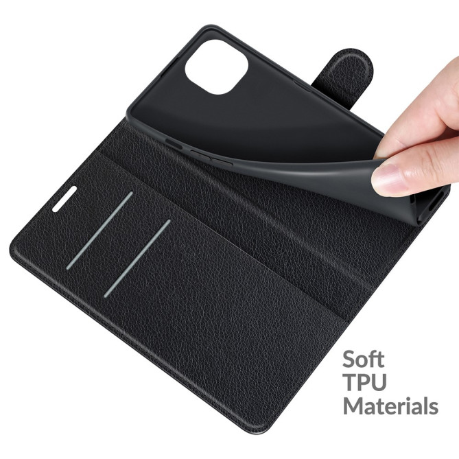 Housse iPhone 13 mini Portefeuille Support Litchi Modèle 3