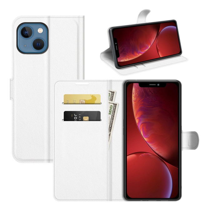 Housse iPhone 13 mini Portefeuille Support Litchi Modèle 3
