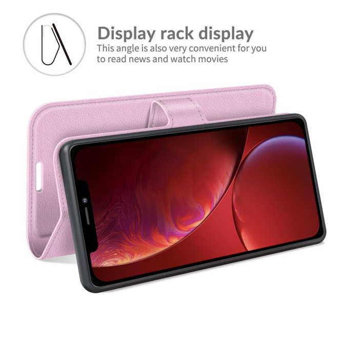 Housse iPhone 13 mini Portefeuille Support Litchi Modèle 3