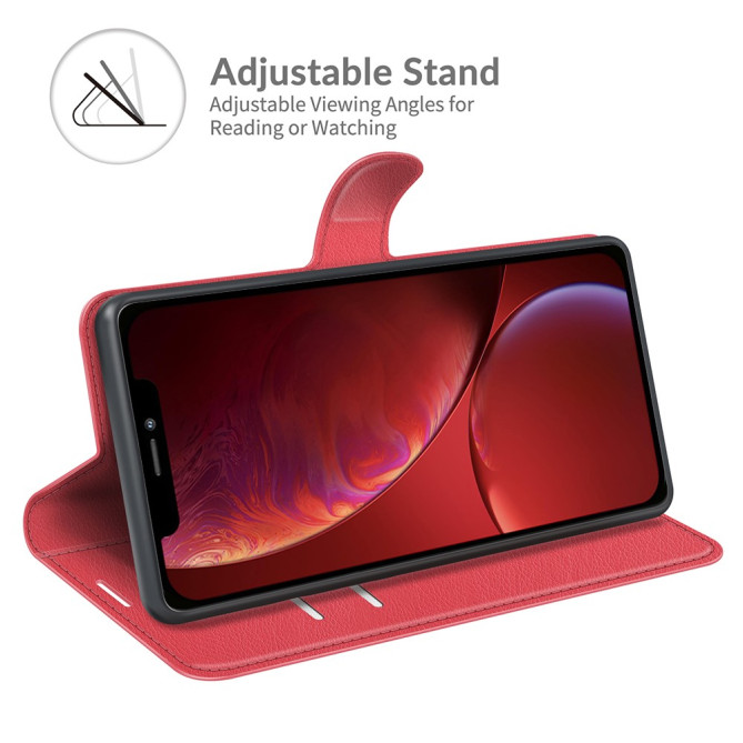 Housse iPhone 13 mini Portefeuille Support Litchi Modèle 3