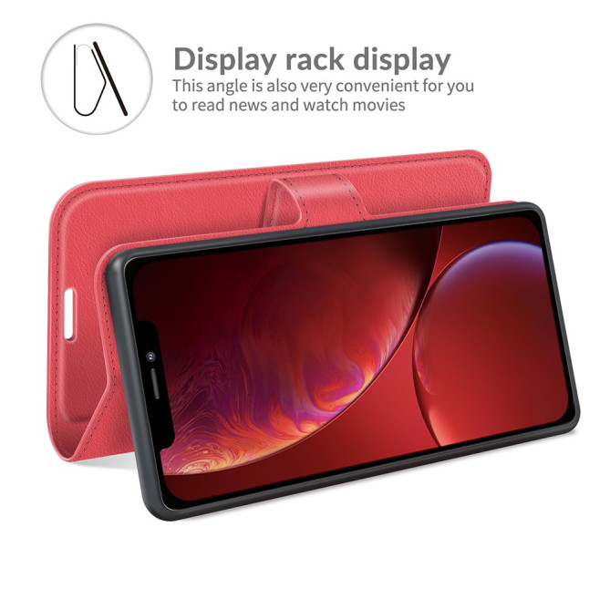 Housse iPhone 13 mini Portefeuille Support Litchi Modèle 3