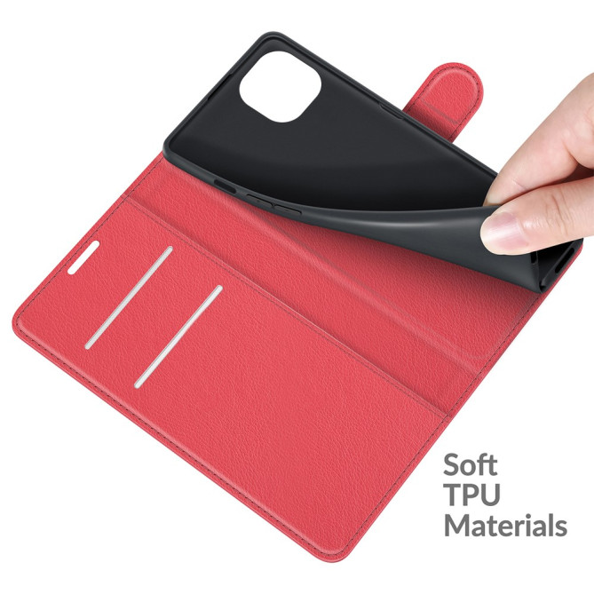 Housse iPhone 13 mini Portefeuille Support Litchi Modèle 3