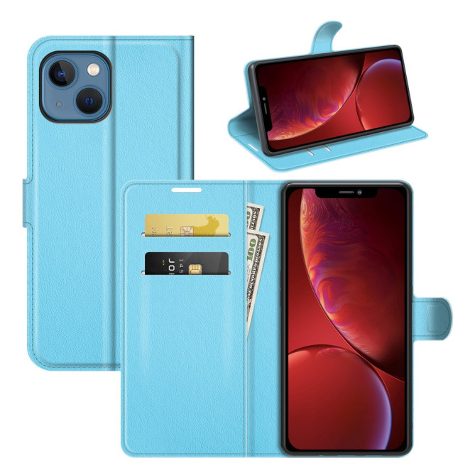 Housse iPhone 13 mini Portefeuille Support Litchi Modèle 3