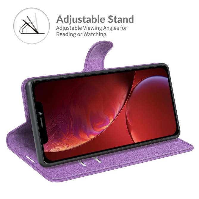Housse iPhone 13 mini Portefeuille Support Litchi Modèle 3