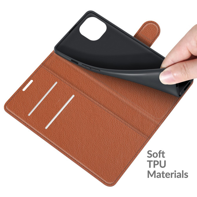 Housse iPhone 13 mini Portefeuille Support Litchi Modèle 3