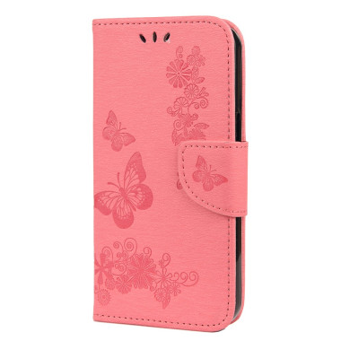 Housse iPhone 13 mini Papillon Floral Portefeuille Support