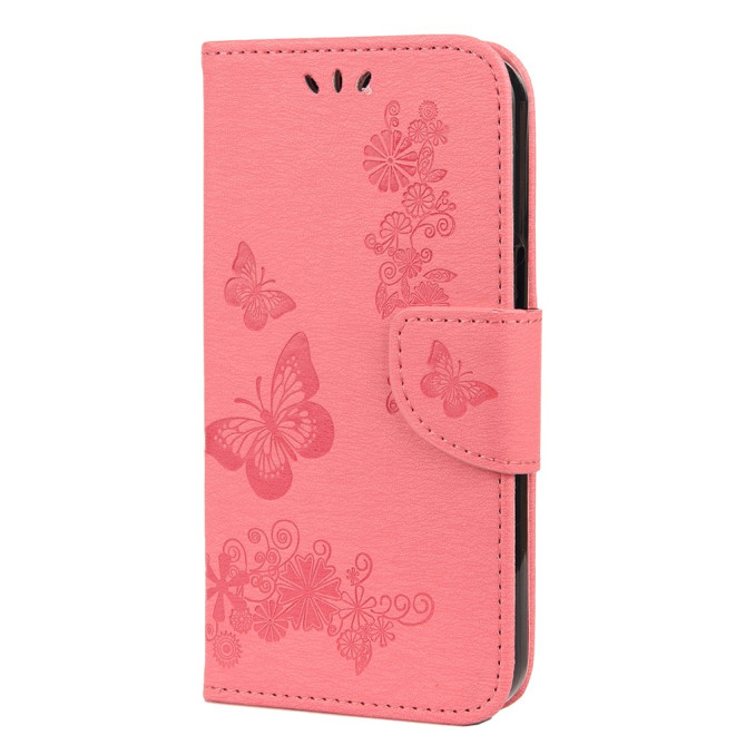 Housse iPhone 13 mini Papillon Floral Portefeuille Support
