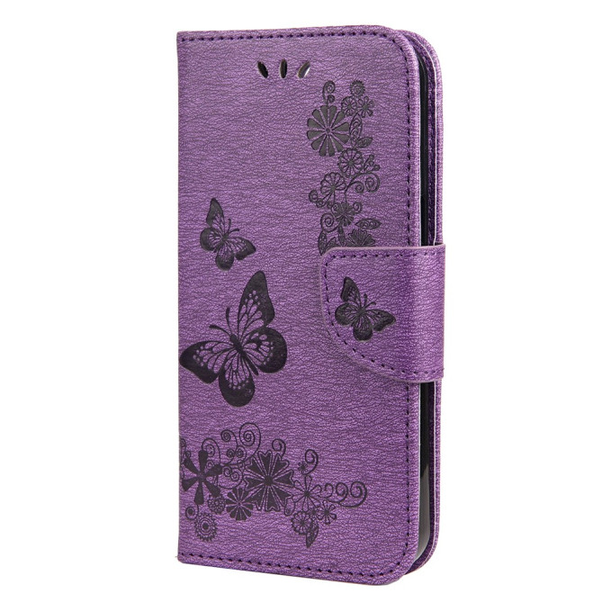 Housse iPhone 13 mini Papillon Floral Portefeuille Support