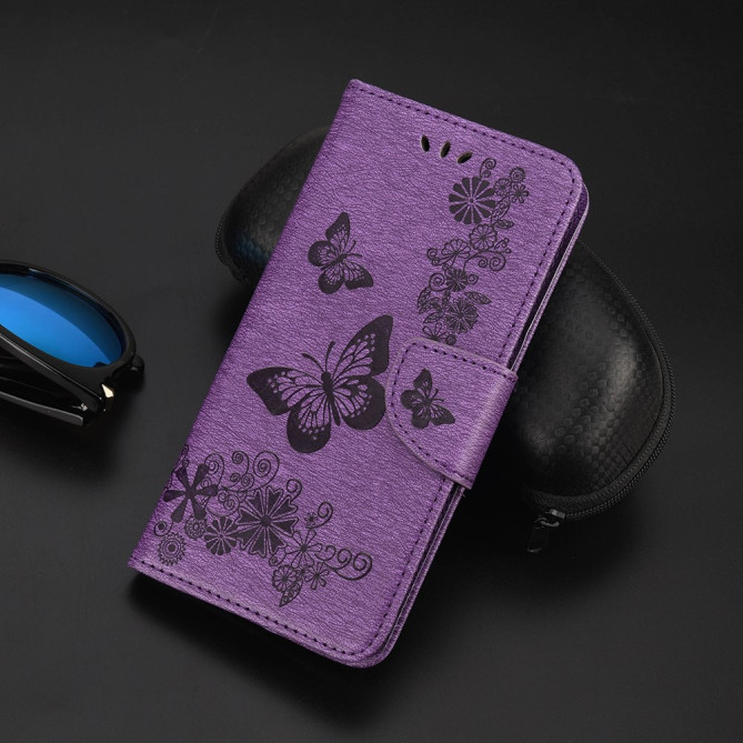 Housse iPhone 13 mini Papillon Floral Portefeuille Support
