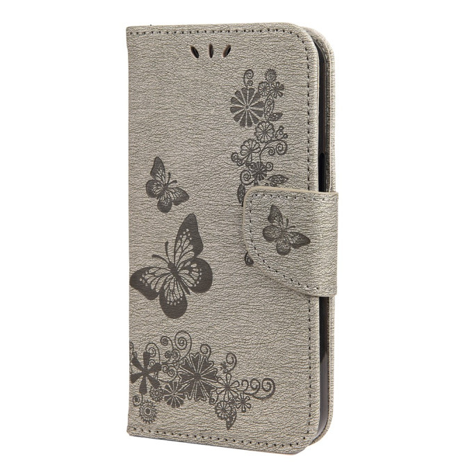 Housse iPhone 13 mini Papillon Floral Portefeuille Support