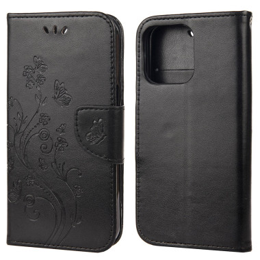 Housse iPhone 13 mini Papillon Floral Portefeuille Support Modèle 2