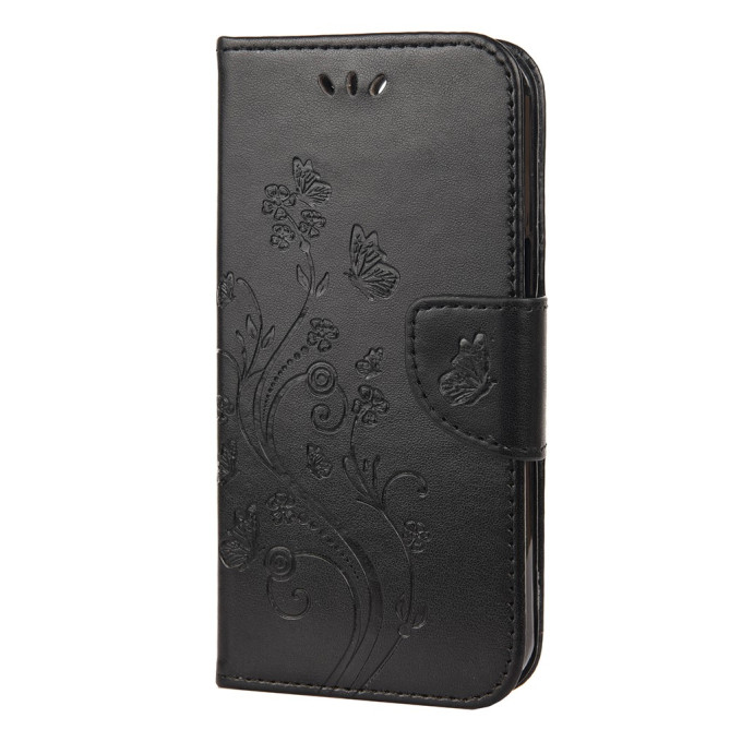 Housse iPhone 13 mini Papillon Floral Portefeuille Support Modèle 2