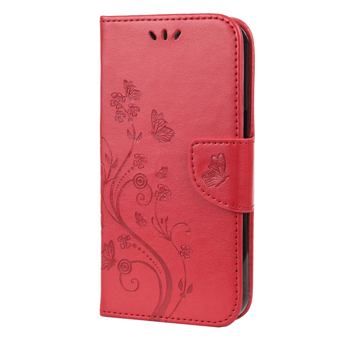 Housse iPhone 13 mini Papillon Floral Portefeuille Support Modèle 2