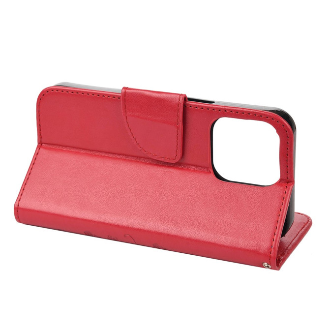 Housse iPhone 13 mini Papillon Floral Portefeuille Support Modèle 2