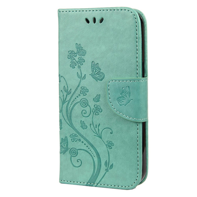 Housse iPhone 13 mini Papillon Floral Portefeuille Support Modèle 2