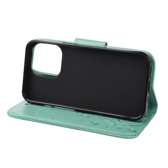 Housse iPhone 13 mini Papillon Floral Portefeuille Support Modèle 2