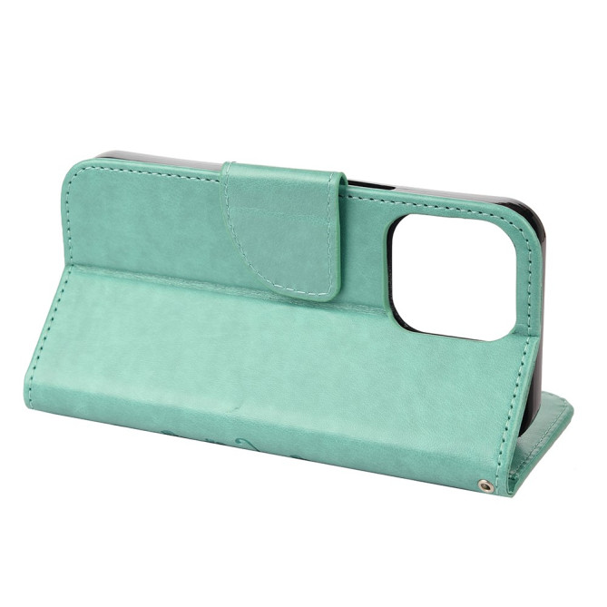 Housse iPhone 13 mini Papillon Floral Portefeuille Support Modèle 2