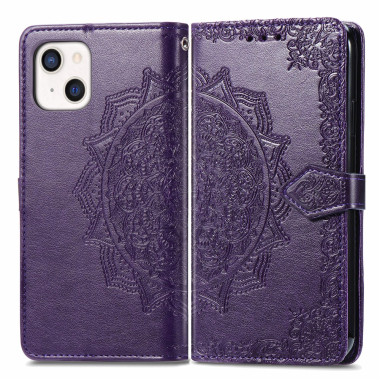 Housse iPhone 13 mini Mandala Floral Portefeuille Support