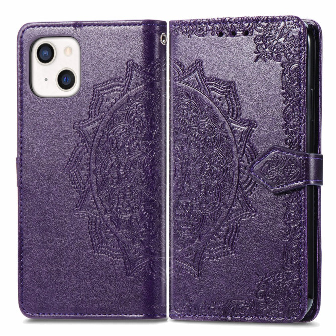 Housse iPhone 13 mini Mandala Floral Portefeuille Support