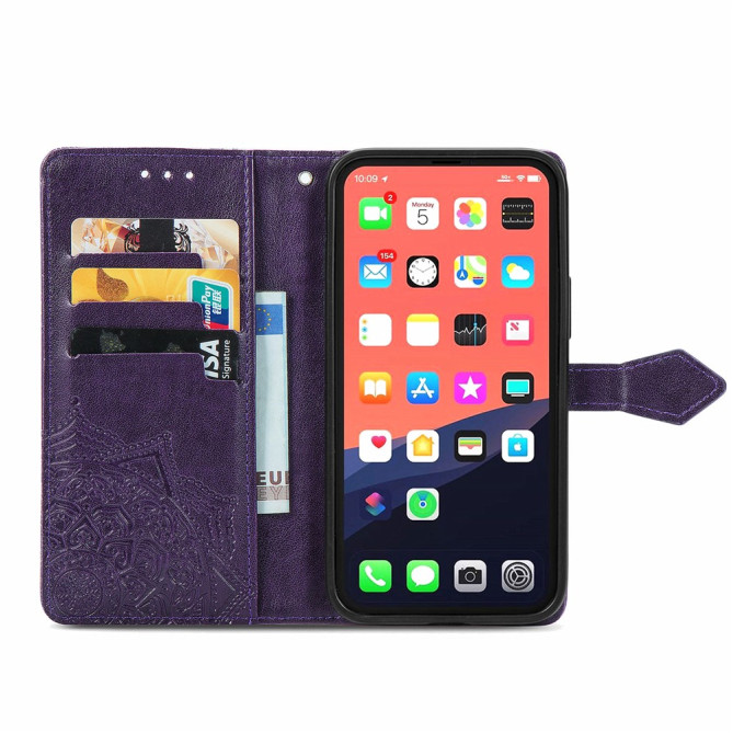 Housse iPhone 13 mini Mandala Floral Portefeuille Support