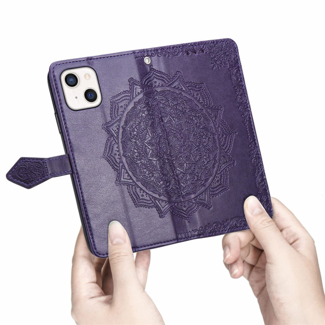 Housse iPhone 13 mini Mandala Floral Portefeuille Support