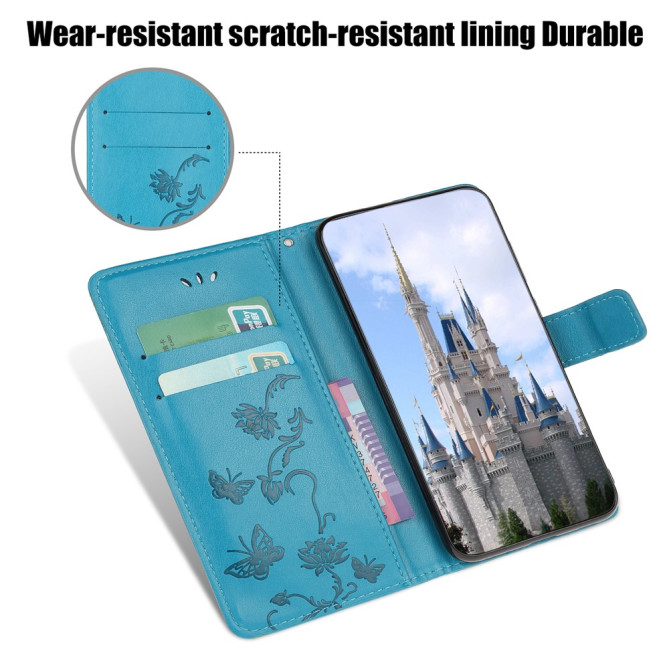 Housse iPhone 13 mini Papillon Floral Portefeuille Support Modèle 3