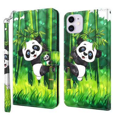 Housse iPhone 13 mini Panda Climbing Bamboo