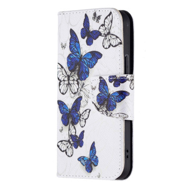 Housse iPhone 13 mini Blue/White Butterflies