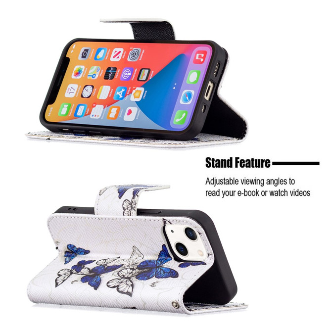 Housse iPhone 13 mini Blue/White Butterflies