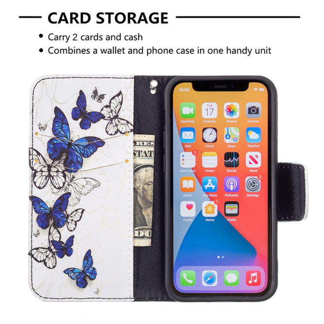 Housse iPhone 13 mini Blue/White Butterflies