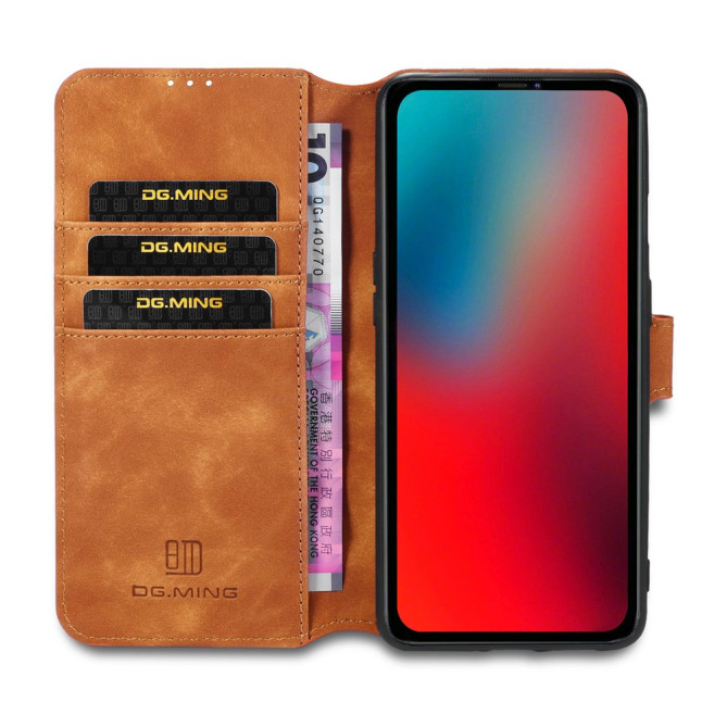 Housse iPhone 13 mini DG.MING Portefeuille Support Rétro