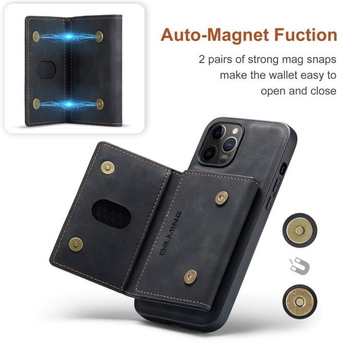 Housse iPhone 13 mini DG.MING Portefeuille Support Magnétique