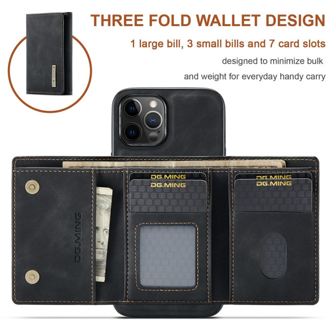 Housse iPhone 13 mini DG.MING Portefeuille Support Magnétique Modèle 2