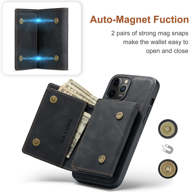Housse iPhone 13 mini DG.MING Portefeuille Support Magnétique Modèle 2
