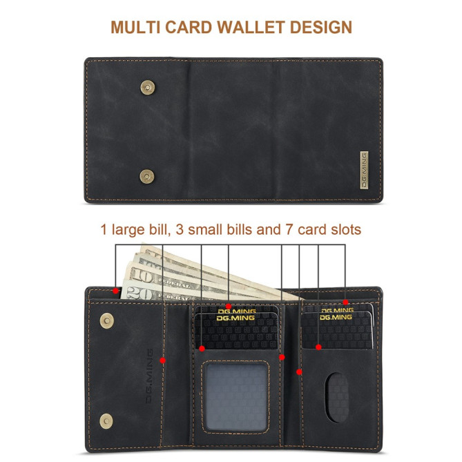 Housse iPhone 13 mini DG.MING Portefeuille Support Magnétique Modèle 2