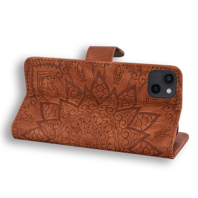 Housse iPhone 13 mini Fleurs Portefeuille Support