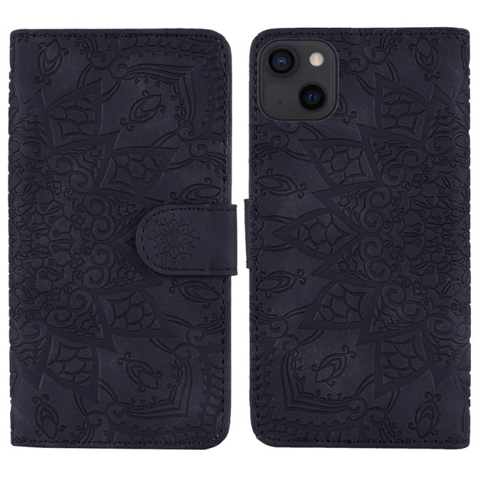 Housse iPhone 13 mini Fleurs Portefeuille Support