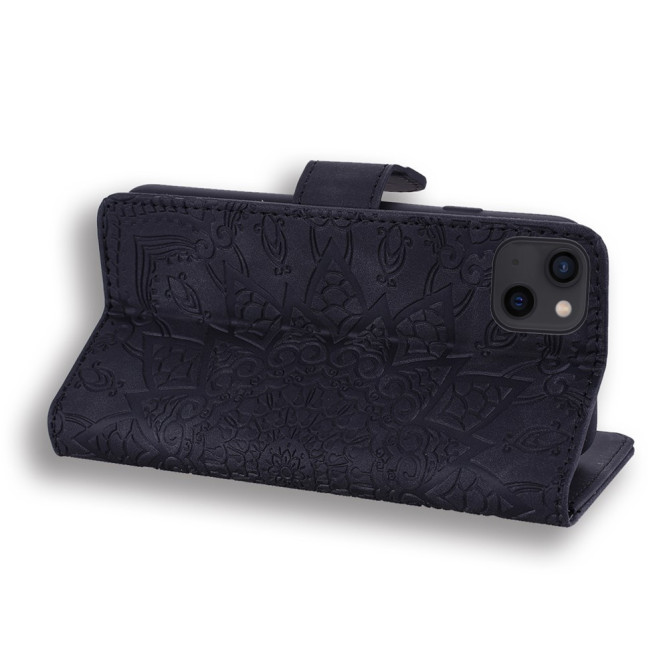 Housse iPhone 13 mini Fleurs Portefeuille Support