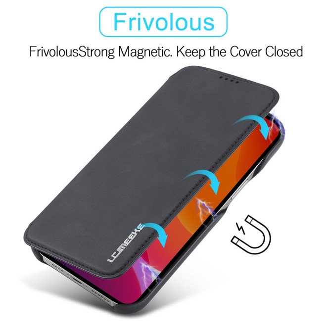 Housse iPhone 13 mini LC.IMEEKE Portefeuille Rétro