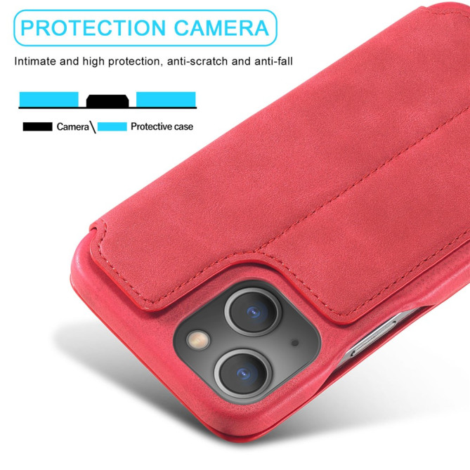Housse iPhone 13 mini LC.IMEEKE Portefeuille Rétro