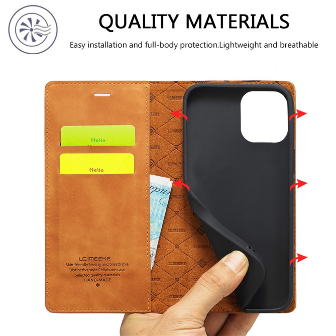 Housse iPhone 13 mini LC.IMEEKE Portefeuille Magnétique